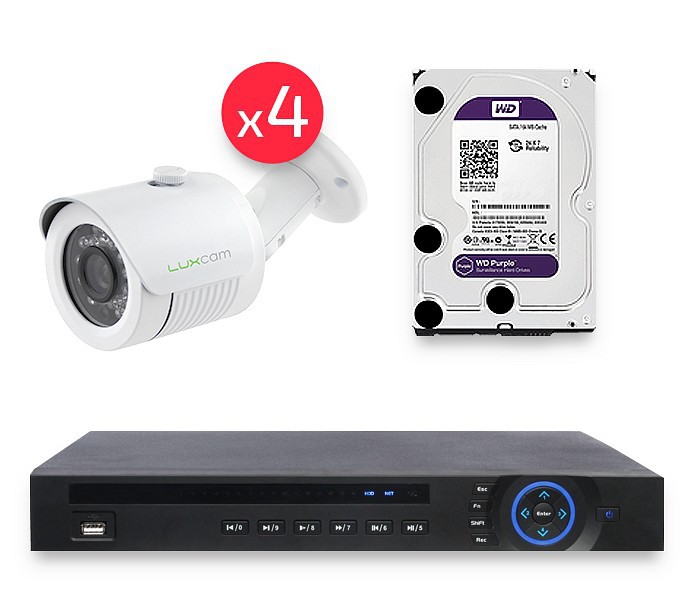Комплект IP видеонаблюдения 2Мп на 4 камеры для улицы IP4OUT4