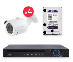 Комплект IP видеонаблюдения 1,3Мп на 4 камеры для улицы IP4OUT3